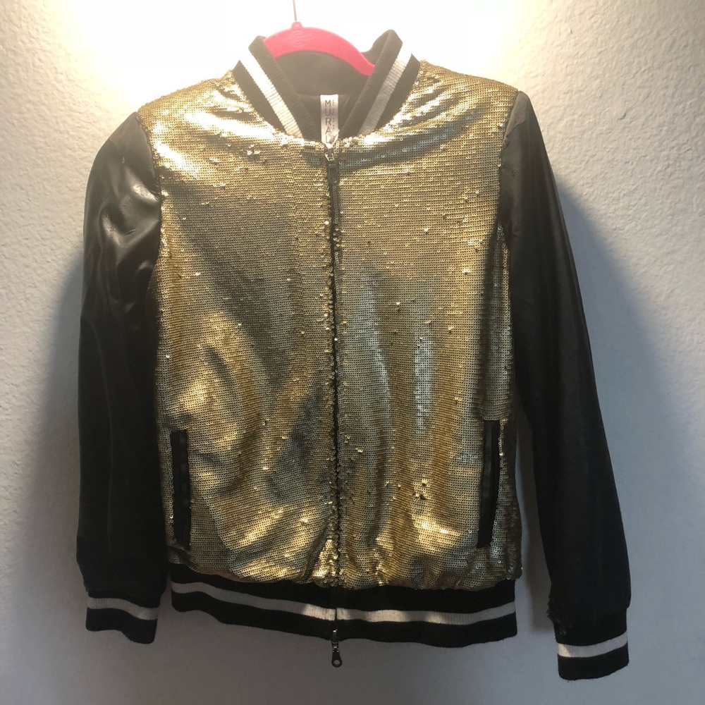 Gold leather jacket